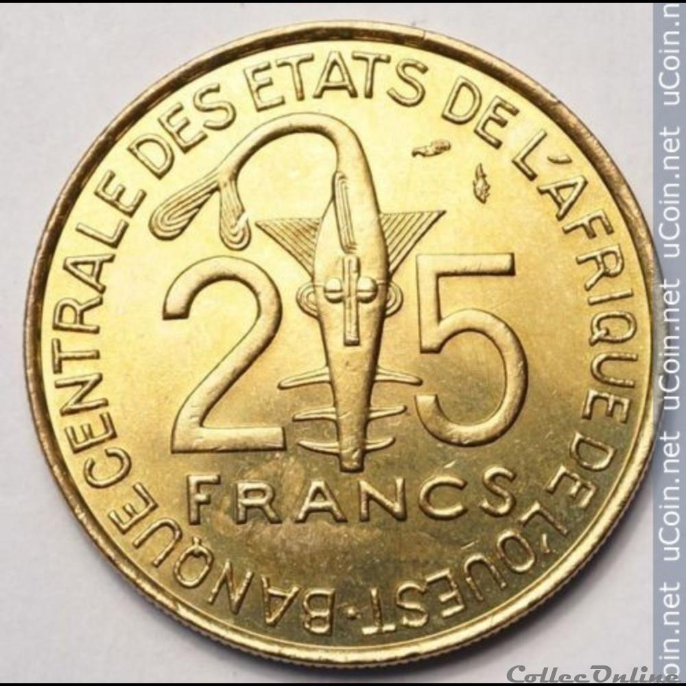 25 franc banque centrale .afrique de l'ouest monnaie monde autriche 25 franc banque centrale afrique de ouest