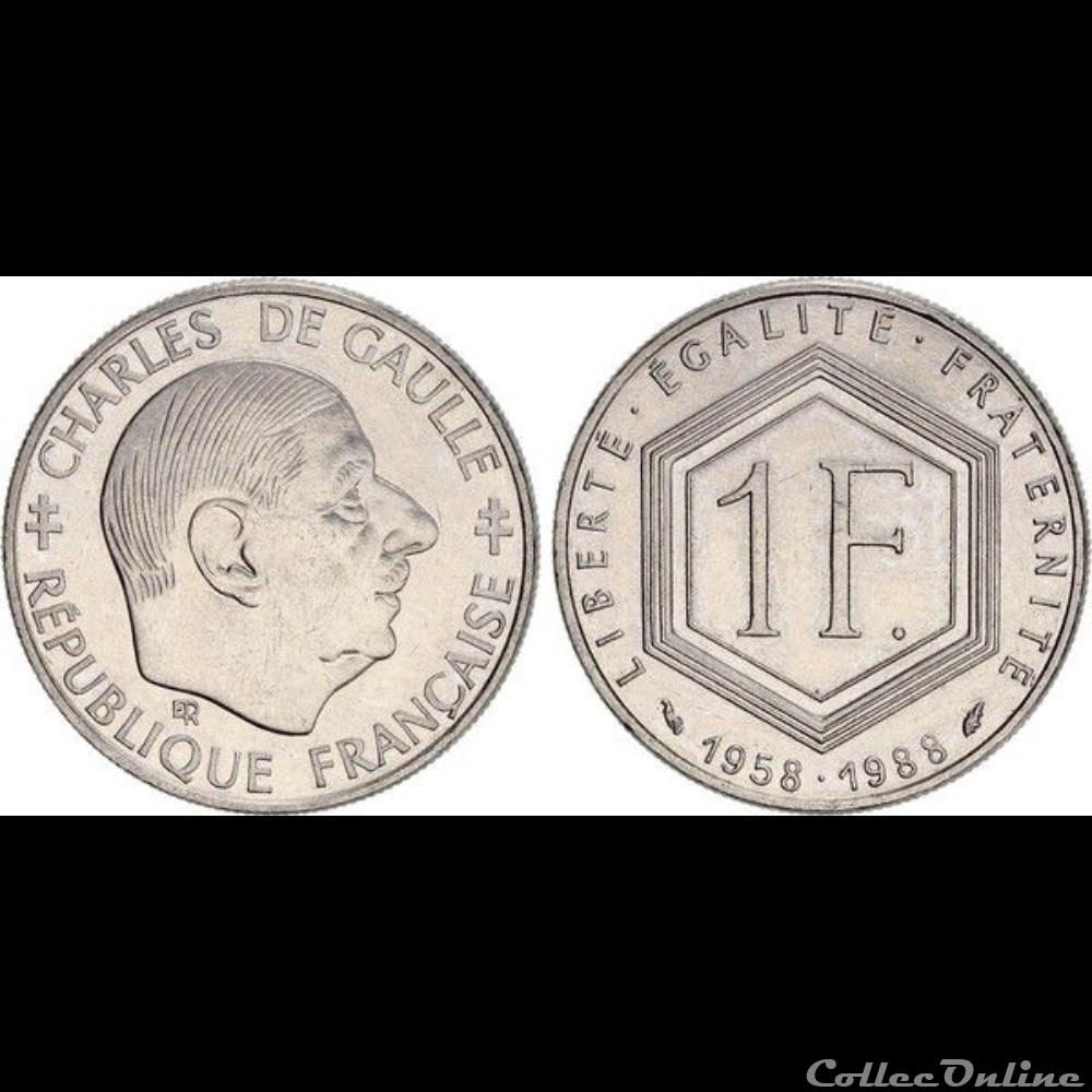 1 franc 1958-1988 monnaie france moderne 1 franc 1958 1988