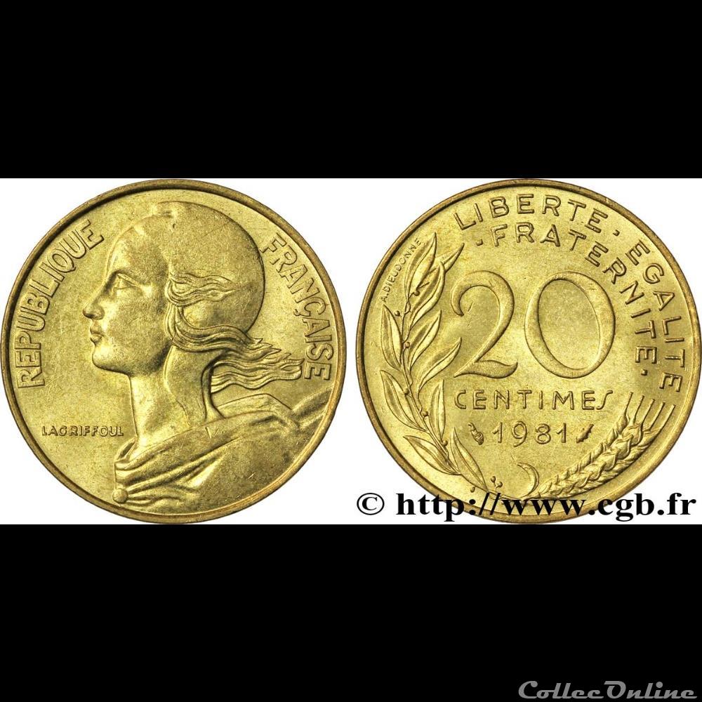 20 centimes 1981 monnaie france moderne 20 centimes 1981