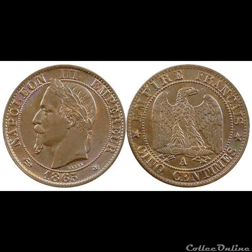 5 centimes 1865 napoleon III monnaie france moderne 5 centimes 1865 napoleon iii