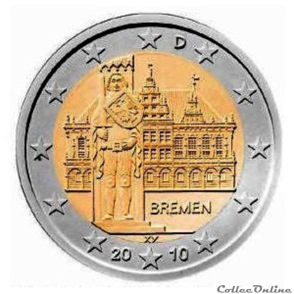 monnaie euro allemagne bremen 2010