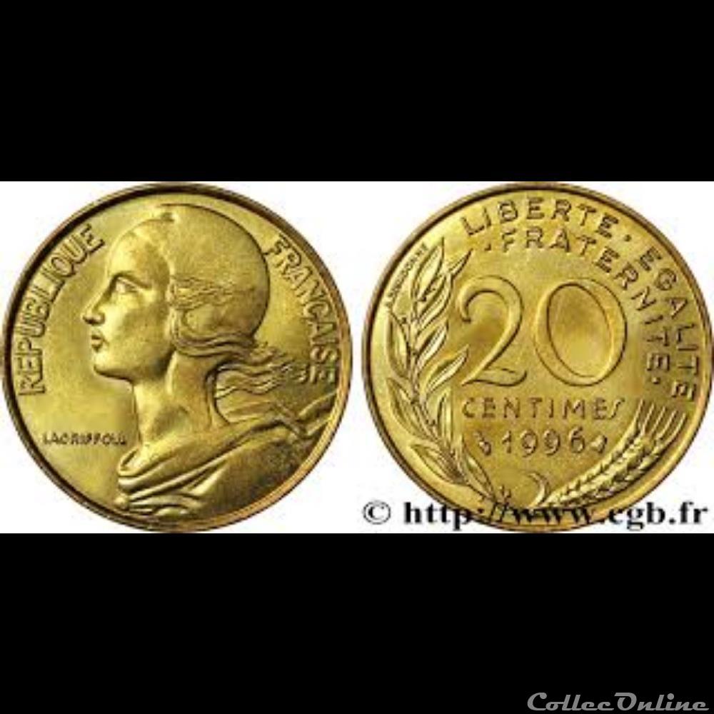 20 centimes 1996 monnaie france moderne 20 centimes 1996