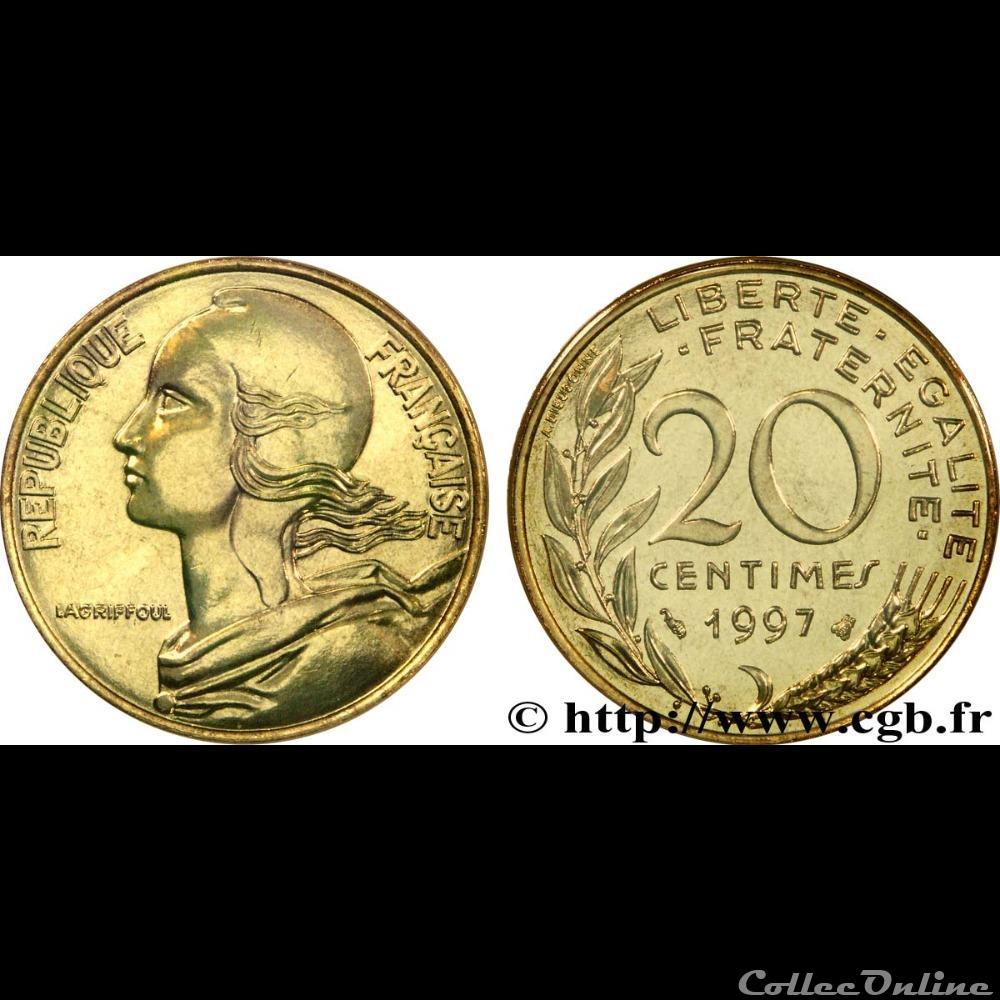 20 centimes 1997 monnaie france moderne 20 centimes 1997