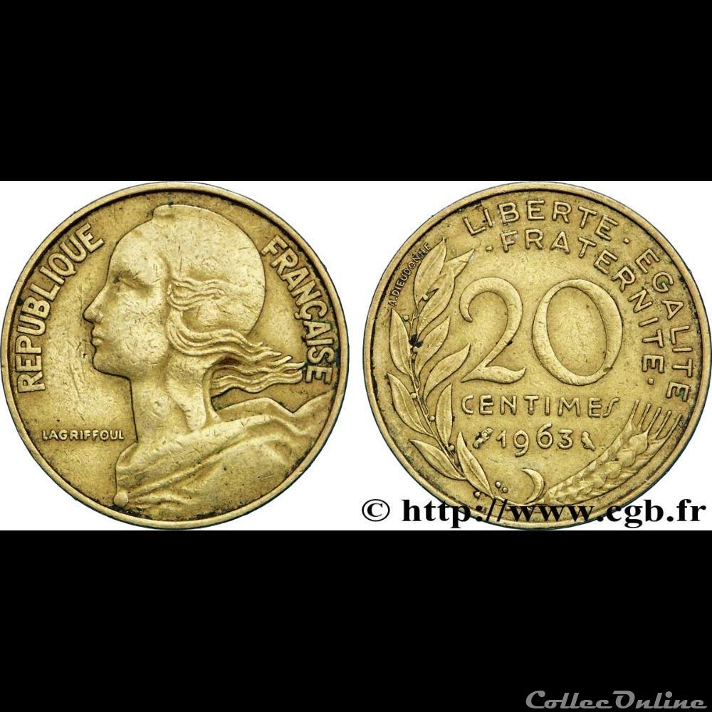 20 centimes 1963 monnaie france moderne 20 centimes 1963