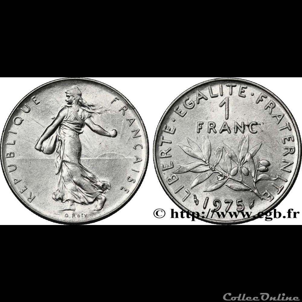 1 franc 1975 'semeuse' monnaie france moderne 1 franc 1975semeus