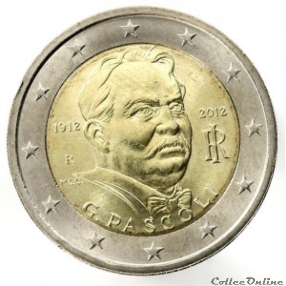 giovanni pascoli 1912-2012 monnaie euro italie giovanni pascoli 1912 2012