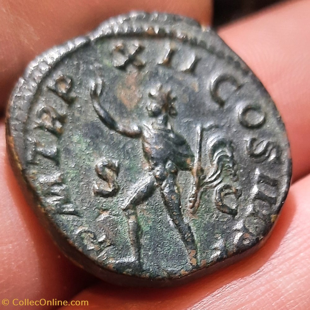 monnaie antiquite av jc ap romaine republicaine imperiale alexandre severe a tete lauree a d r sole marchant a g d30 5 p 23 61g rome 4 193