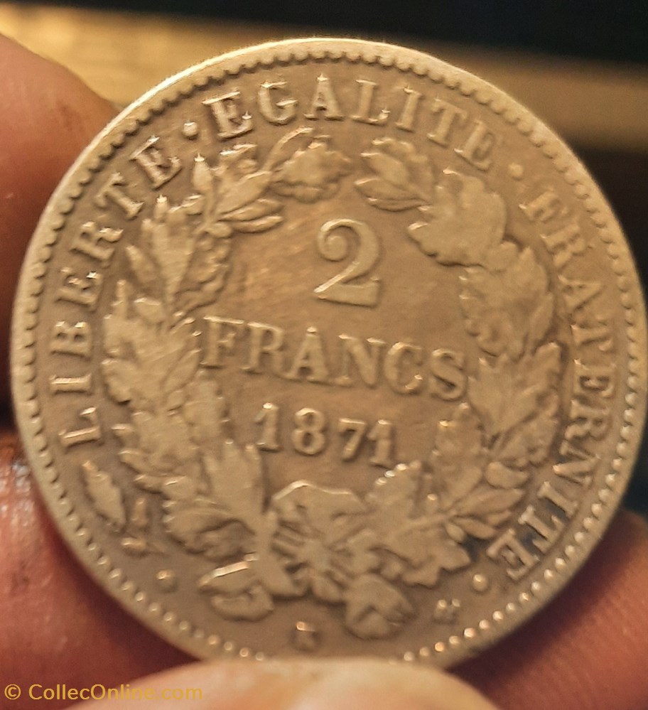 Deuxieme Republique A/ Tete Ceres a g R/Couronnr chene et laurier D27.1 P8.85g F265/7 monnaies france modernes deuxieme republique a tete ceres a g r couronnr chene et laurier d27 1 p8 85g f265 7