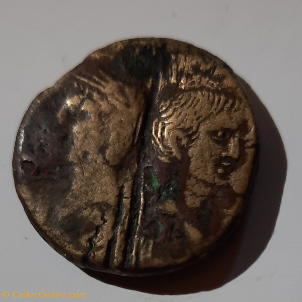 Nimes As A/Tetes adosees Agrippa et Auguste R/Crocodile -16-10 D 6 P13.67 LT 2778 RIC 155 monnaie antique av jc ap nimes as a tetes adosees agrippa et auguste r crocodile 16 10 d 6 p13 67 lt 2778 ric 155