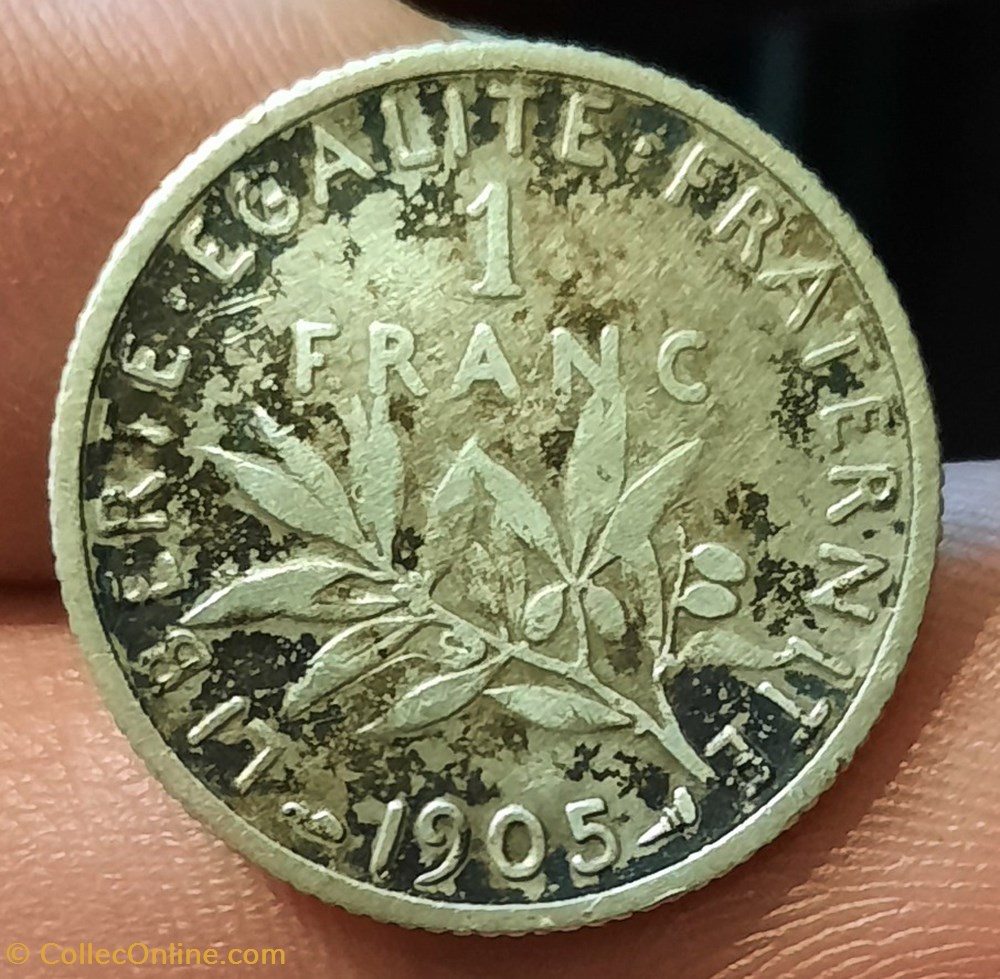 monnaies monde france troisieme republique 1 franc semeuse 1905