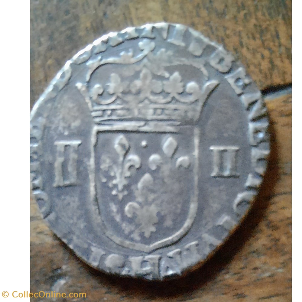 Henri 4 A/Croix feuillue R/Ecu de France II et II .D29.2 P8.62g C 1517 L 1066 DY 1224 monnaie royale henri 4 a croix feuillue r ecu de france ii et ii d29 2 p8 62g c 1517 l 1066 dy 1224