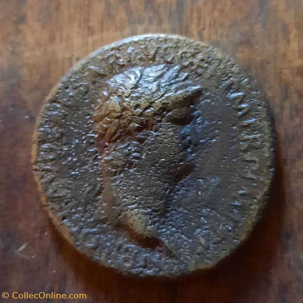 Neron A/Tete lauree a d R/Annone debout a g face ba ceres D34.3 P25.58 RCV1952 C14 RIC430 monnaie antique av jc ap romaine republicaine imperiale neron a tete lauree a d r annone debout a g face ba ceres d34 3 p25 58 rcv1952 c14 ric430