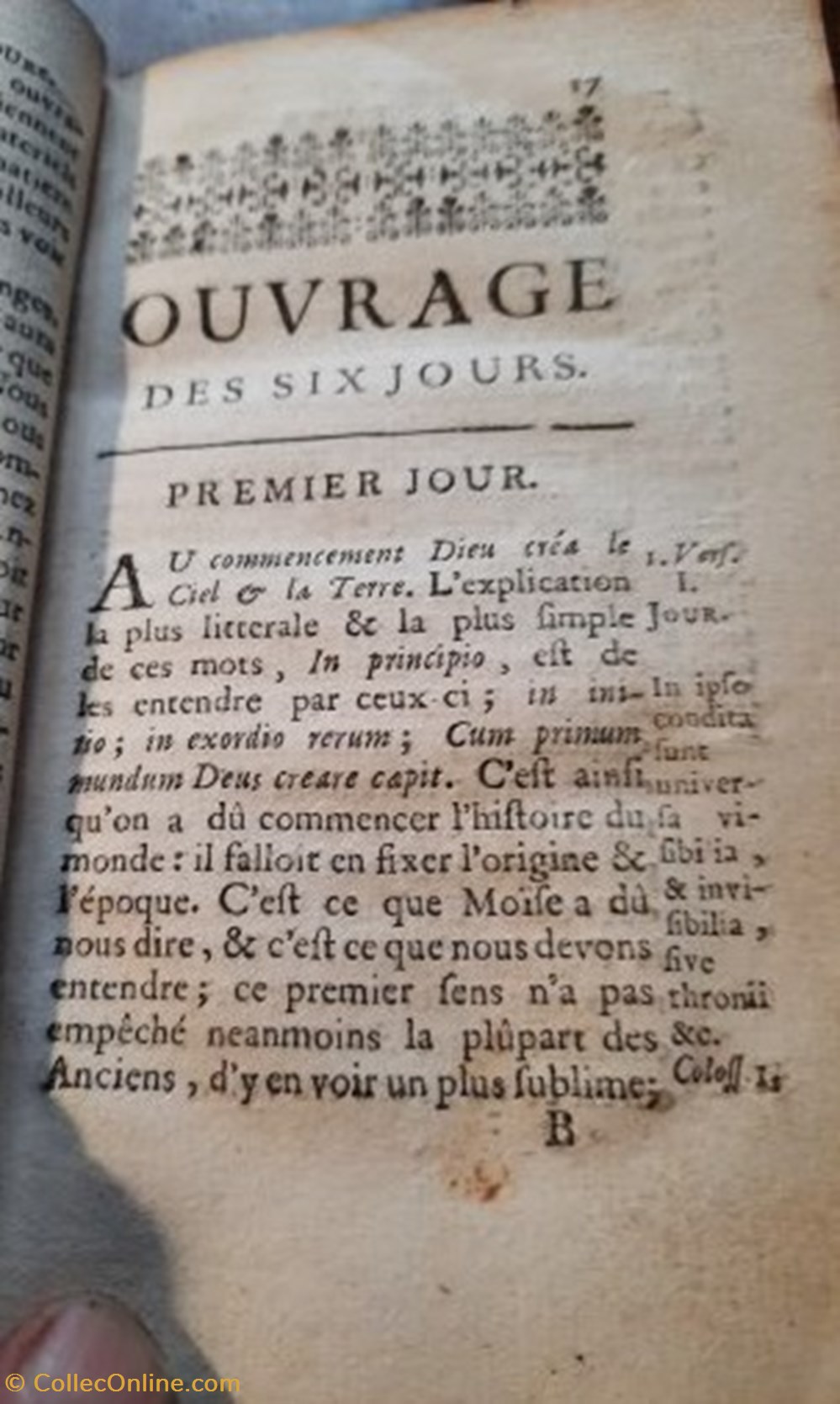 livres bd revues ouvrage des six jours 1731