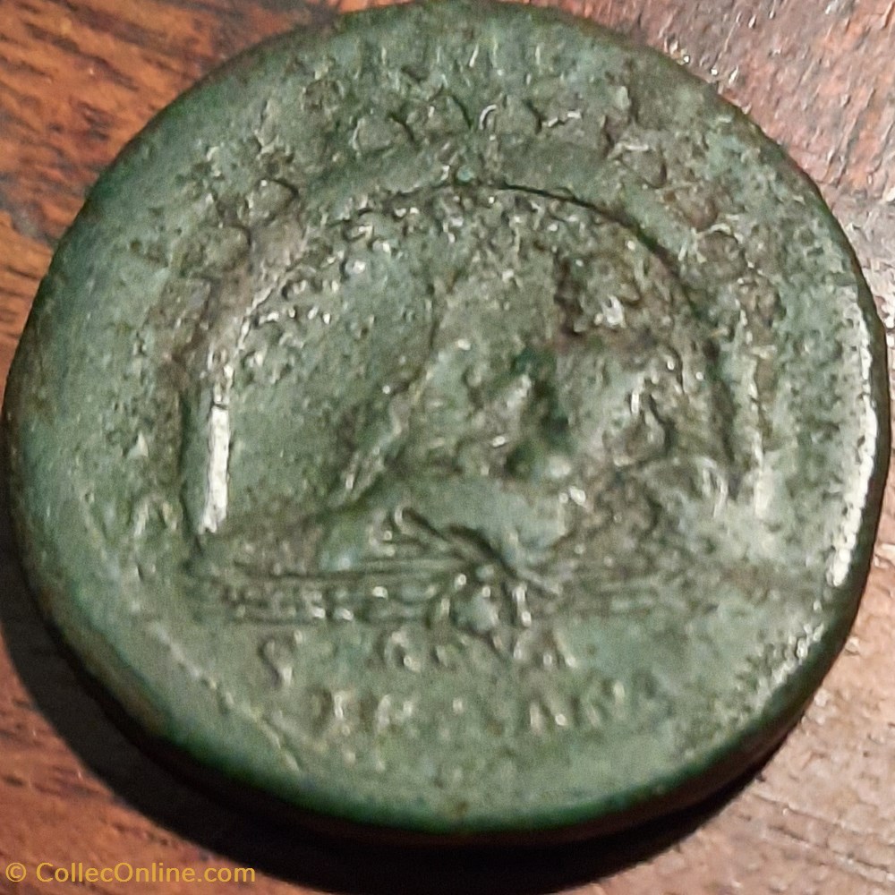 Trajan +110 A /Tete lauree a d R/Dieu du fleuve allonge D 32.9 P 27.25 RCV 3179 C20 RIC 463 monnaie antique av jc ap romaine republicaine imperiale trajan 110 a tete lauree a d r dieu du fleuve allonge d 32 9 p 27 25 rcv 3179 c20 ric 463