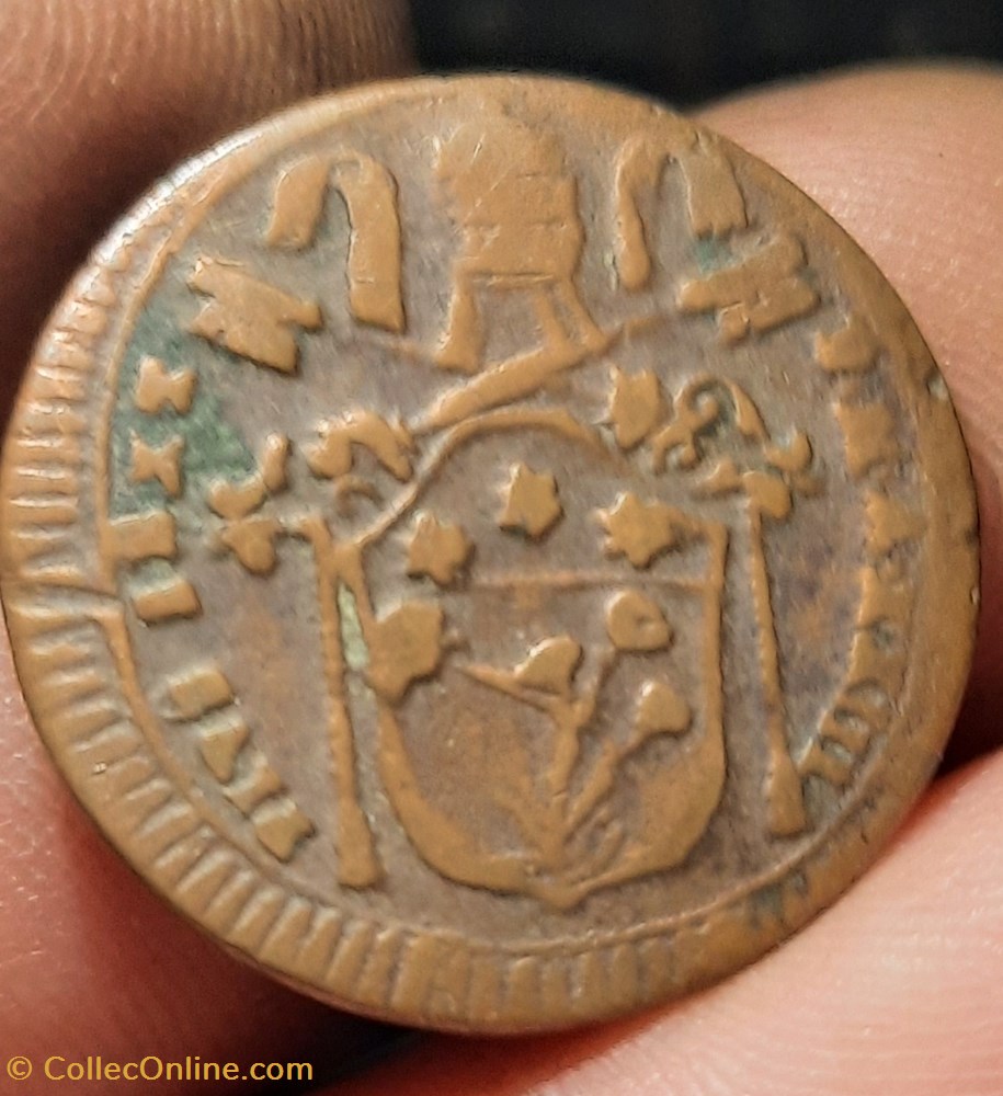 Etat Pontifical A / Armoirie R / Legende sur 4 lignes +17551799 D24.2 P3.28g monnaies monde saint siege etat pontifical a armoirie r legende sur 4 lignes 17551799 d24 2 p3 28g
