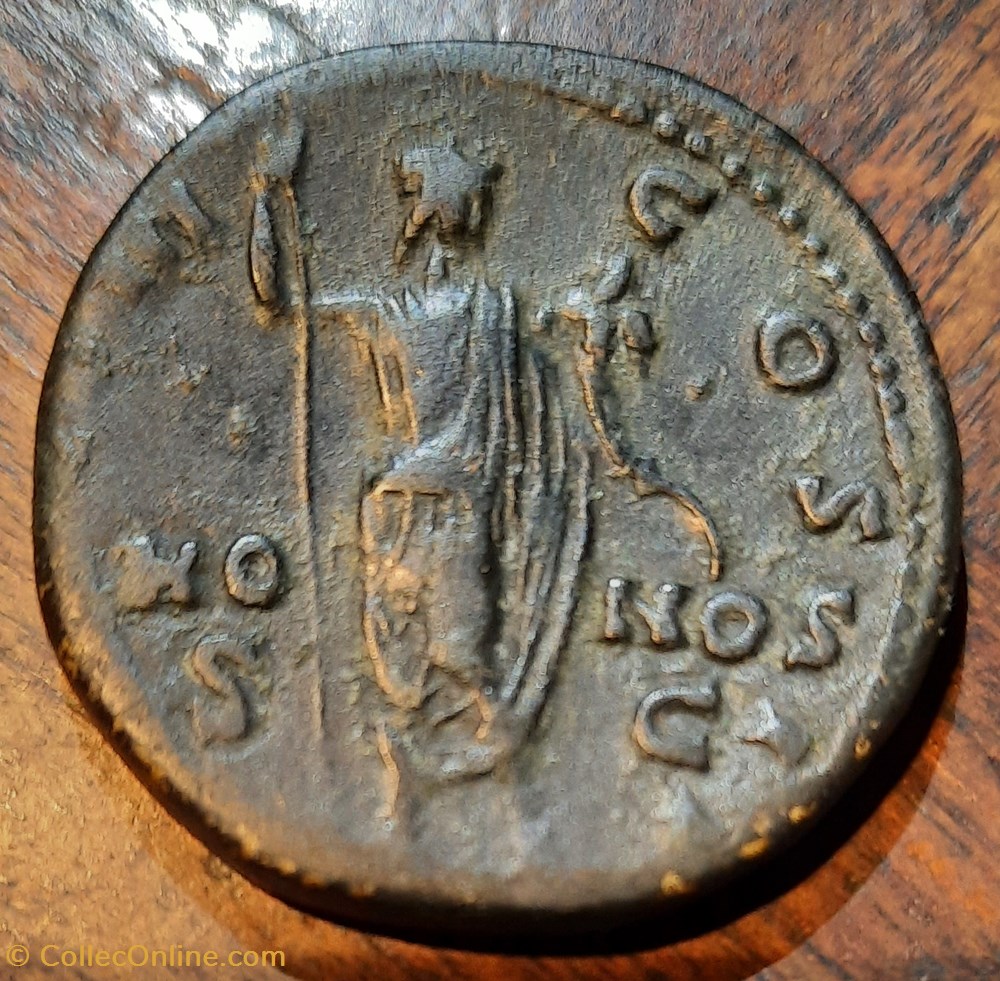 Marc Aurele A/ Tete nue a d R/ L Honneur debout a d +148+149 D 31.9 P 23.15g C 242 RCV4803 RIC1249 monnaie antique av jc ap romaine republicaine imperiale marc aurele a tete nue a d r l honneur debout a d 148 149 d 31 9 p 23 15g c 242 rcv4803 ric1249