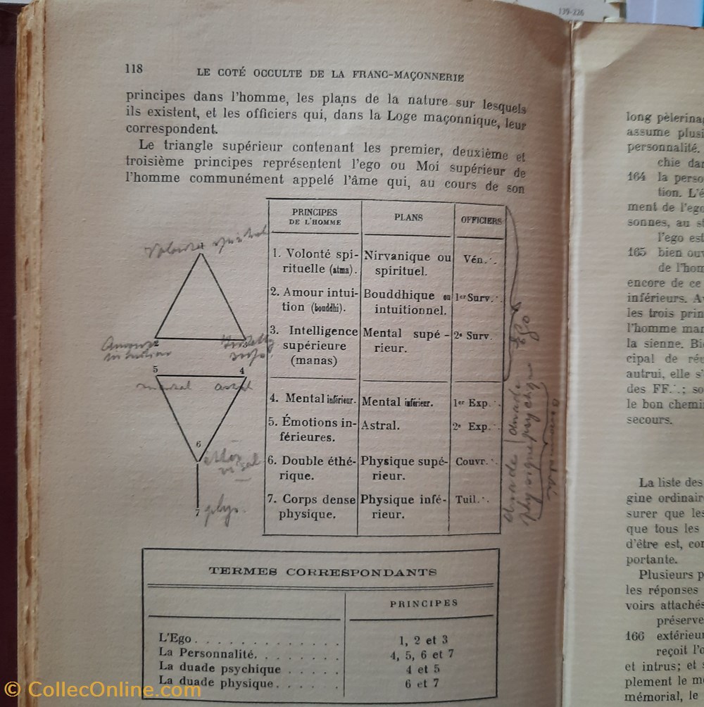 LE COTE OCCULTE DE LA FRANC MACONNERIE CW LEADBEATER 33° 2 livres bd revues le cote occulte de la franc maconnerie cw leadbeater 33