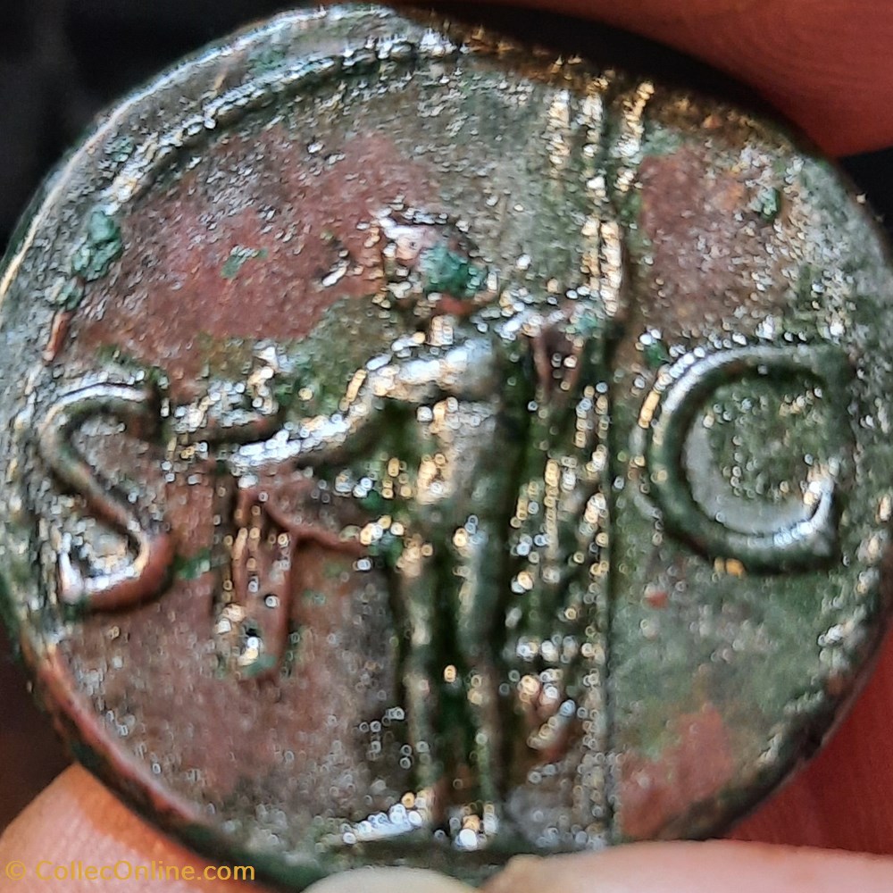 monnaie antiquite av jc ap romaine republicaine imperiale agrippa a tete lauree a g r neptune debout a g 37 41 d28 6 p 11 70g c3 ric 58 rcv 1812