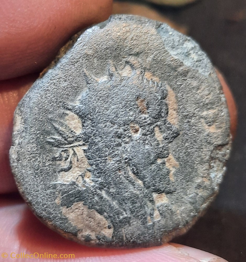 Postume A / Tete radiee a d R/ Galere a d D27 P12.89g C177 RCV 11049 RIC 143 monnaies antiquite av jc ap romaines republicaines imperiales postume a tete radiee a d r galere a d d27 p12 89g c177 rcv 11049 ric 143
