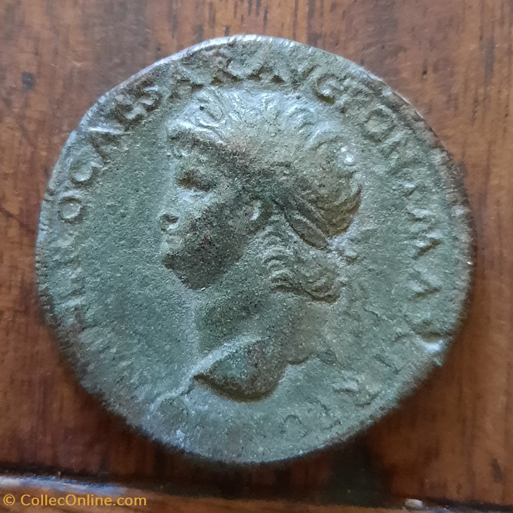 Neron A/Tete lauree a g R/Rome assise a g D32.5 P 23.53 RCV1961 C268 RIC517 monnaie antique av jc ap romaine republicaine imperiale neron a tete lauree a g r rome assise a g d32 5 p 23 53 rcv1961 c268 ric517