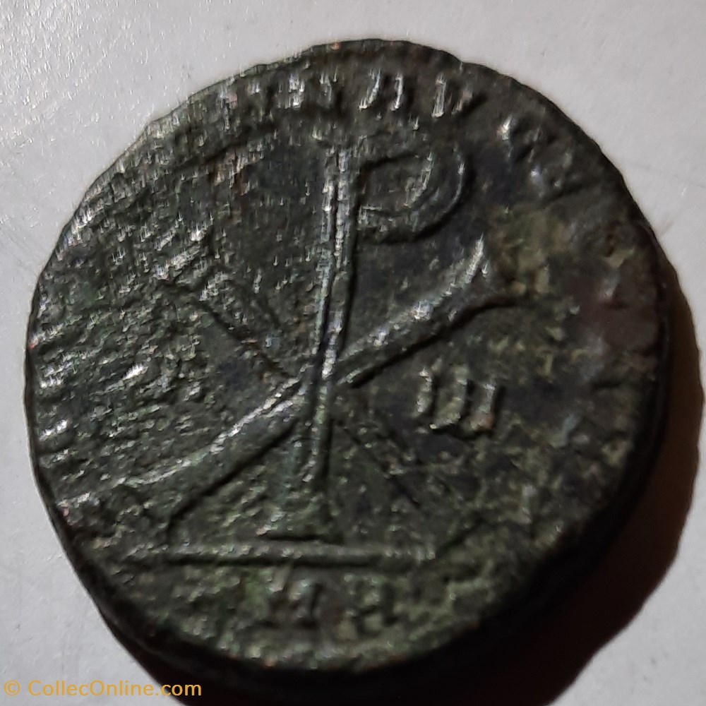 Magnence A/ Tete nue a d R / Chrisme D27 P 9.39g RC 4017 C30 RIC 34 monnaie antique av jc ap romaine republicaine imperiale magnence a tete nue a d r chrisme d27 p 9 39g rc 4017 c30 ric 34