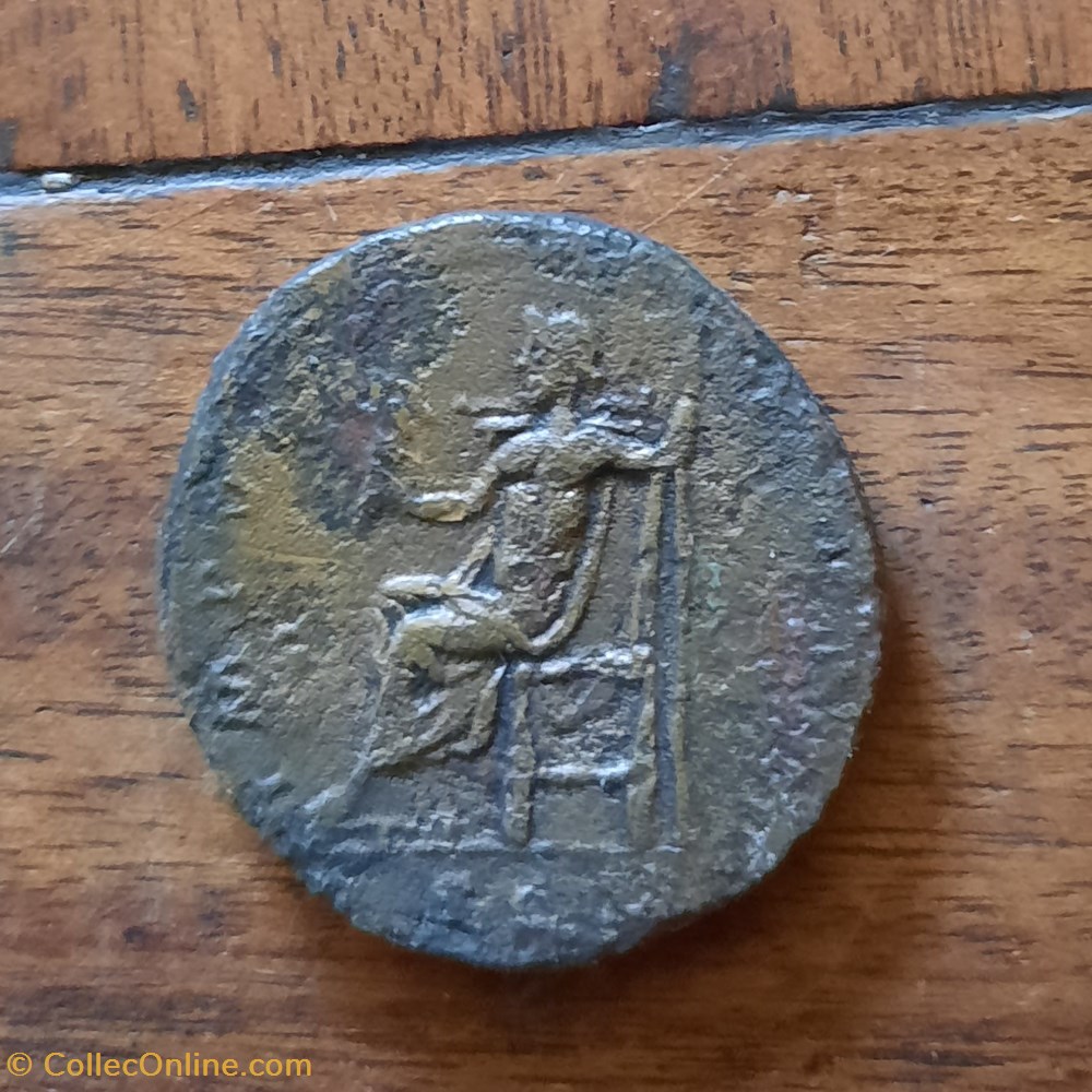 Marc Aurele A/Tete lauree a d R/Jupiter assis a g D30.6 P 25.28g RCV4975 RIC 1065 monnaie antique av jc ap romaine republicaine imperiale marc aurele a tete lauree a d r jupiter assis a g d30 6 p 25 28g rcv4975 ric 1065