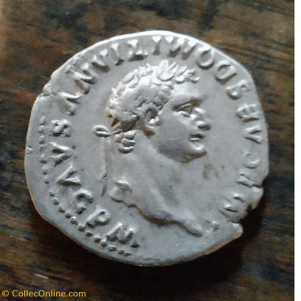 Domitien ATete lauree a d R/Dauphin autour d une ancre D18 P3.55 g RCV 2750 C 593 RIC 28 monnaie antique av jc ap romaine republicaine imperiale domitien atete lauree a d r dauphin autour d une ancre d18 p3 55 g rcv 2750 c 593 ric 28