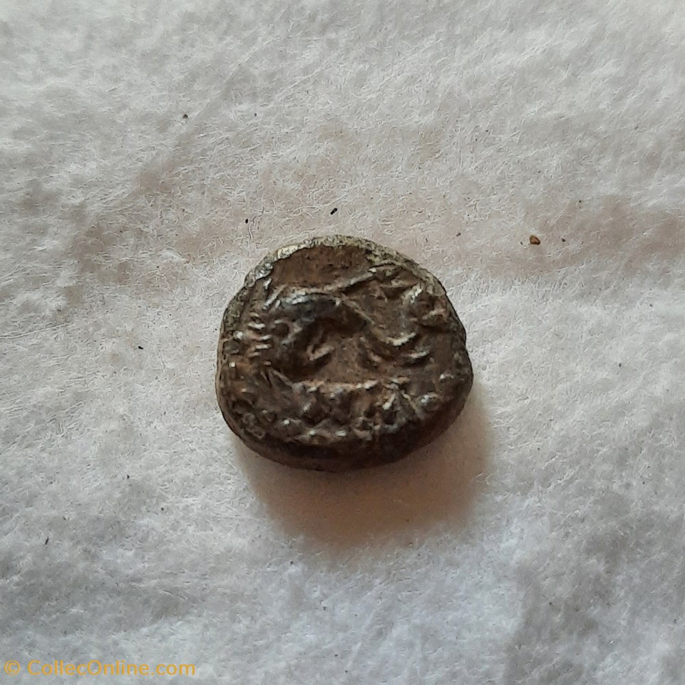 Marseille PB. A/Buste lauree d Apollon a d.R/Dauphin trident NM -49-25 D18.3 P1.83 Feugere PBM-69 monnaie antique av jc gauloise marseille pb a buste lauree d apollon a d r dauphin trident nm 49 25 d18 3 p1 83 feugere pbm 69
