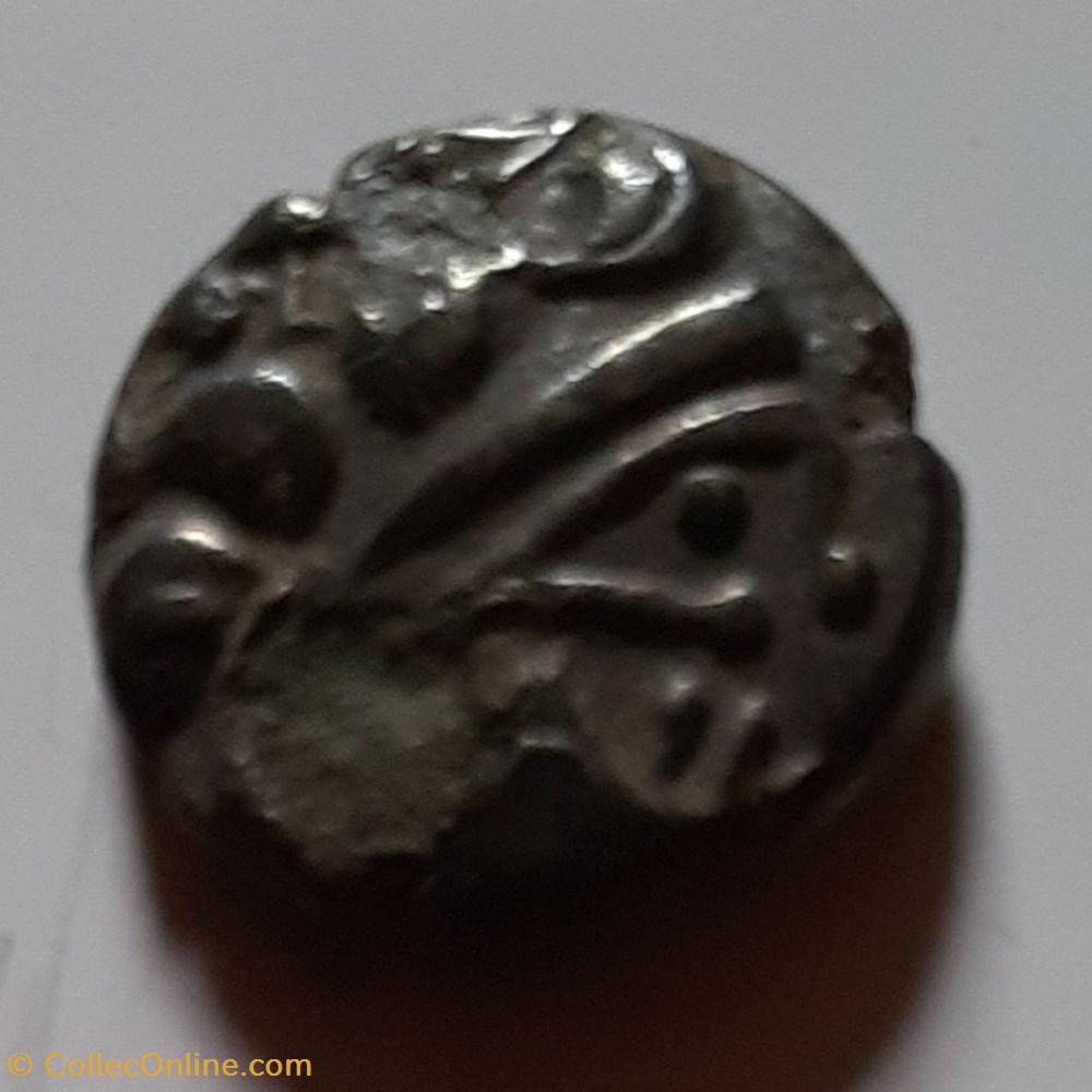 monnaie antique av jc ap gauloise baiocasses a tete a d r cheval androcephale a d sanglier 100 200 d 18 5 p5 32g dt 2264