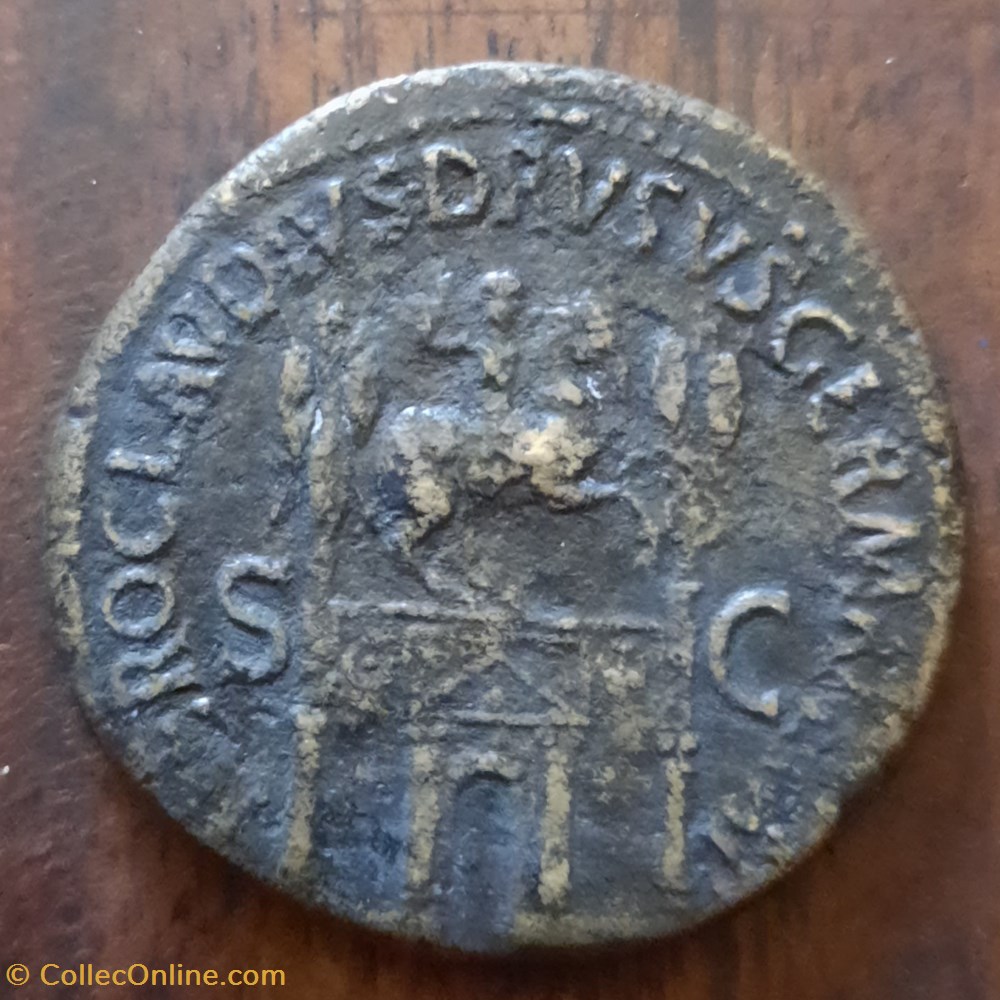 Caude /Neron drusus A/Tete lauree a d R/Arc triomphal D 34.4 P25.8 RCV 1852 C 48 RIC 114 monnaie antique av jc ap romaine republicaine imperiale caude neron drusus a tete lauree a d r arc triomphal d 34 4 p25 8 rcv 1852 c 48 ric 114