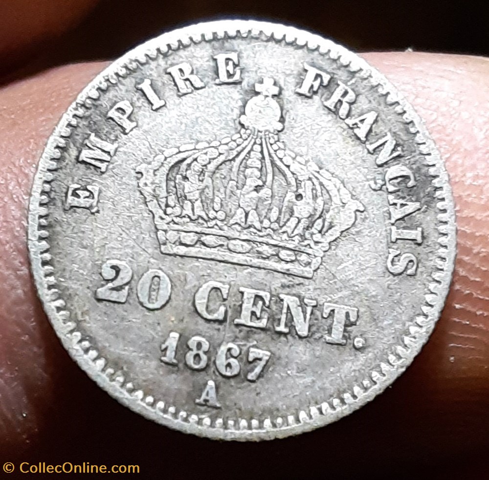 Napoleon 3 A/Tete lauree a g R/ Couronne imperiale D16 P 0.96g F 150/1 monnaies france modernes napoleon 3 a tete lauree a g r couronne imperiale d16 p 0 96g f 150 1