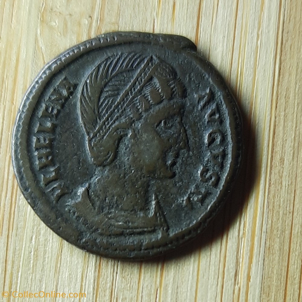 Helene A/Buste diademe a d R/La Securite debout a g D 20.1 P3.12g LRBC ( CF 1350 var ) monnaie antique av jc ap romaine republicaine imperiale helene a buste diademe a d r la securite debout a g d 20 1 p3 12g lrbc cf 1350 var
