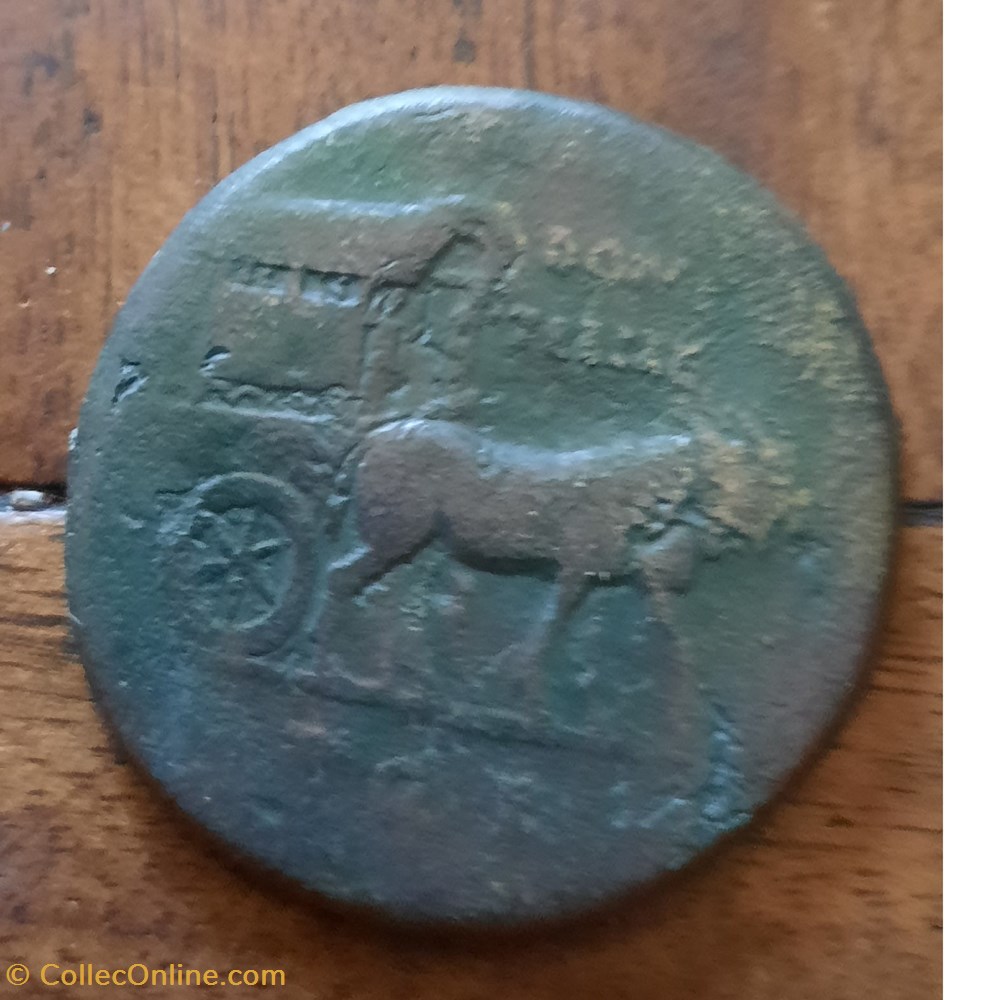 Domitille A/Carpentum a d R/Grand SC ,legende circulaire D34.4 P 24.60g RCV2577 C 1 RIC 153 monnaie antique av jc ap romaine republicaine imperiale domitille a carpentum a d r grand sc legende circulaire d34 4 p 24 60g rcv2577 c 1 ric 153
