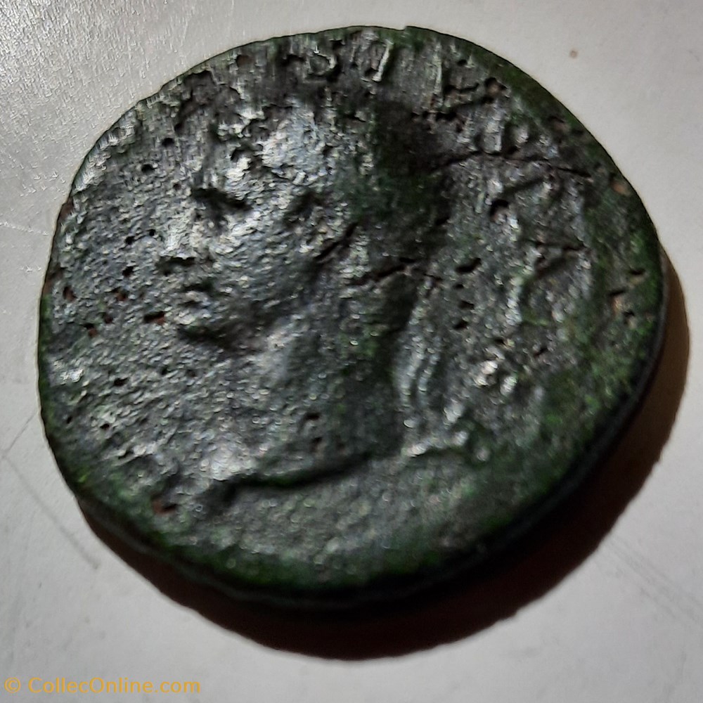 monnaie antique av jc ap romaine republicaine imperiale auguste a tete radiee a g r autel 22 37 d26 9 p 10 19g rcv1789 c228 ric81