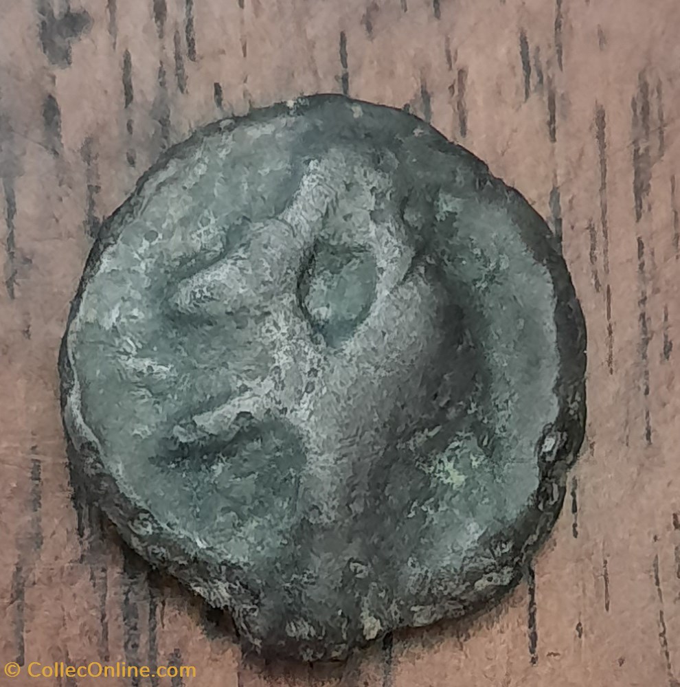 Turons A/ Tete stylisee a g R /Taureau a g -80-50 D15.7 P3.03g DT3509 monnaies antiquite av jc ap celtes turons a tete stylisee a g r taureau a g 80 50 d15 7 p3 03g dt3509