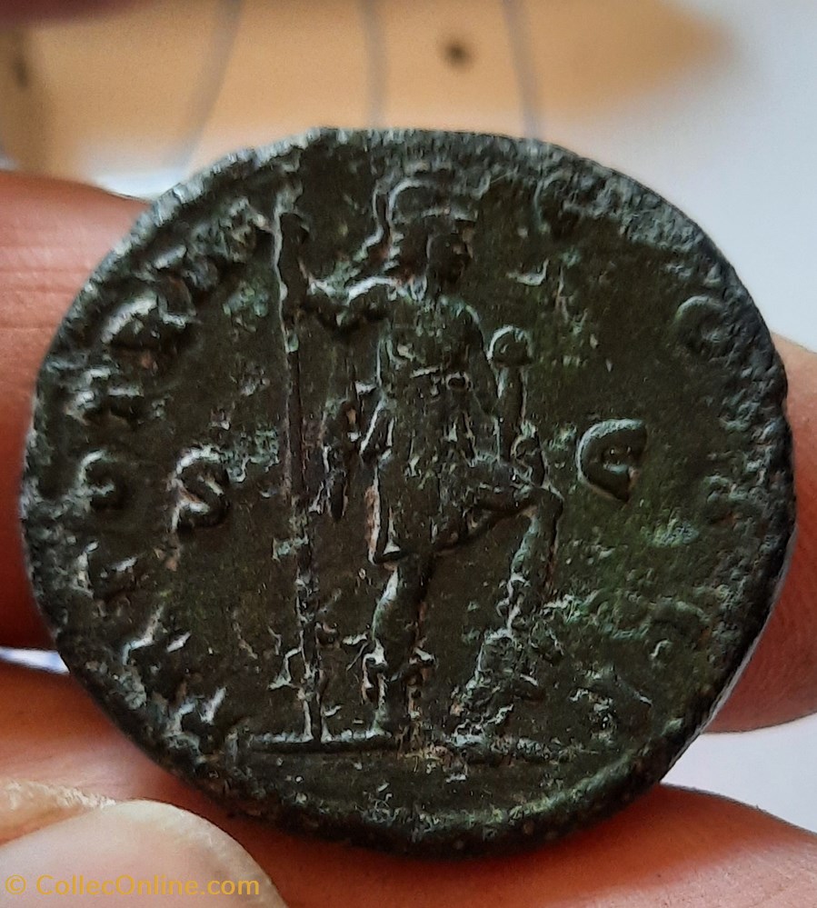 Marc Aurele A/Tete nue a d R / Virilite debout a g +158+159 D31.2 P21.63g C748var RIC1349 Bb var monnaies antiquite av jc ap romaines republicaines imperiales marc aurele a tete nue a d r virilite debout a g 158 159 d31 2 p21 63g c748var ric1349 bb var