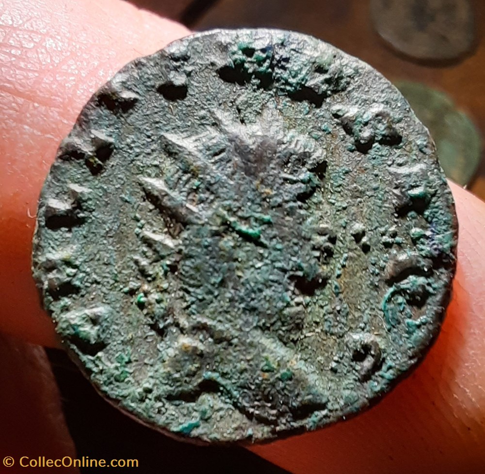 Gallien A/ Tete radiee a d R/Jupiter nue debout +265+267 D19.6 P3.46g C361 RIC 608 monnaies antiquite av jc ap romaines republicaines imperiales gallien a tete radiee a d r jupiter nue debout 265 267 d19 6 p3 46g c361 ric 608