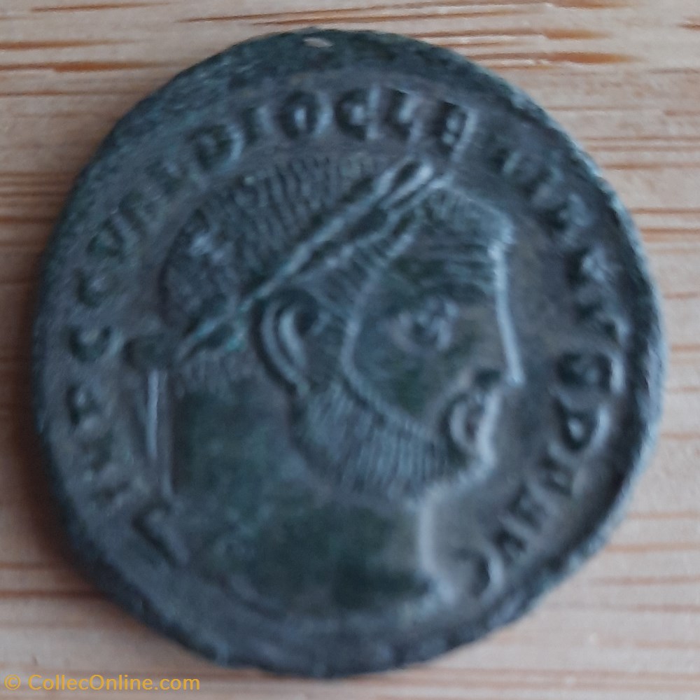 monnaie antiquite av jc ap romaine republicaine imperiale diocletien a tete lauree a d r genie debout a g 297 299 d26 1 p9 78g c106 ric 19a