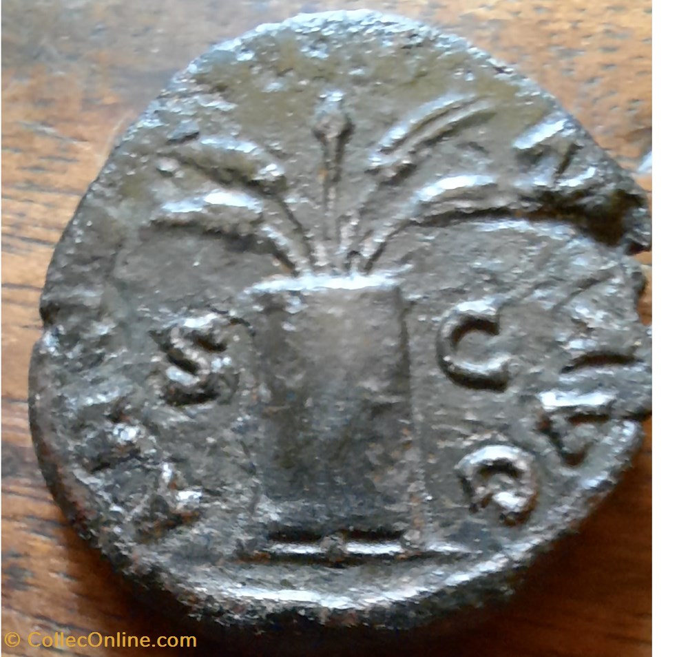 Hadrien A/Buste laure a d R/Modius avec epis de ble et pavot D27 P11.25g RCV 3674 C 174 RIC 798 monnaie antique jc ap romaine republicaine imperiale hadrien a buste laure a d r modius avec epis de ble et pavot d27 p11 25g rcv 3674 c 174 ric 798