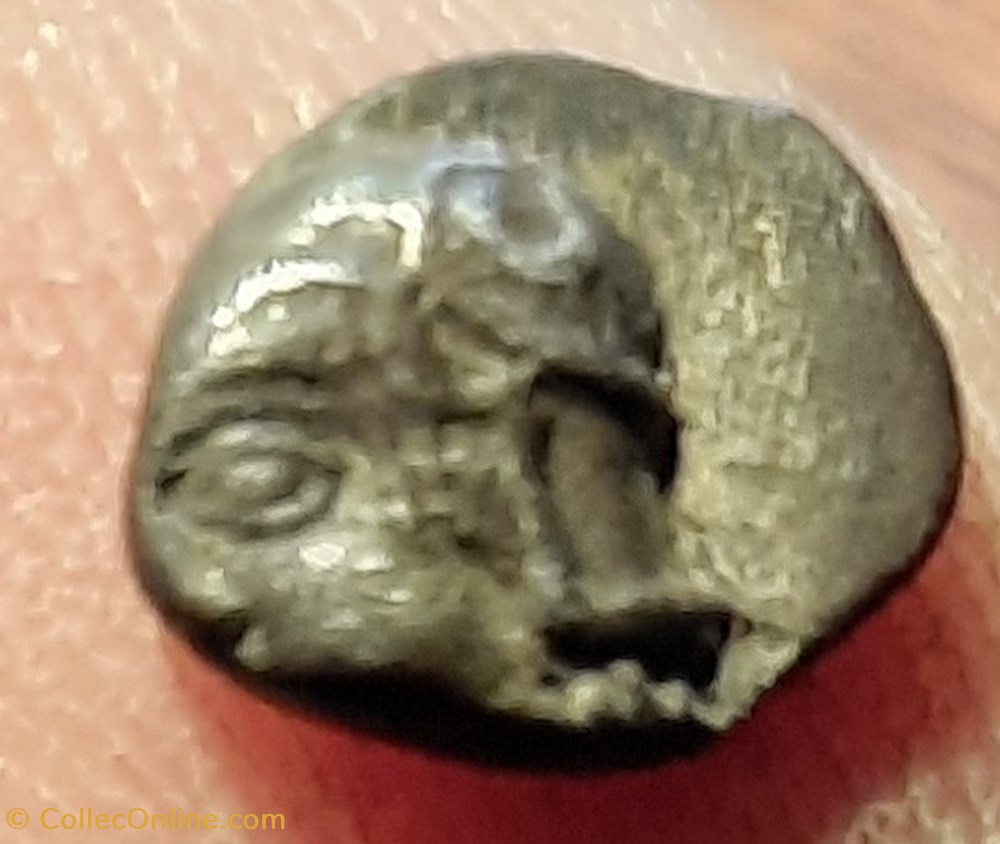 Marseille Obole A/Tete d athena a g R/Carre creux -495-485 D9 P 0.84 Feugere OBA-ea 4 monnaies antiques celtes marseille obole a tete d athena a g r carre creux 495 485 d9 p 0 84 feugere oba ea
