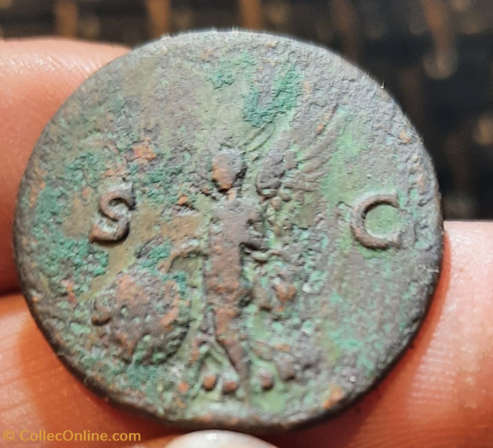 Nero A/Tete lauree a d R /Victoire volant a g D27.3 P9.98g C298 RIC231 monnaies antiquite av jc ap romaines republicaines imperiales nero a tete lauree a d r victoire volant a g d27 3 p9 98g c298 ric231