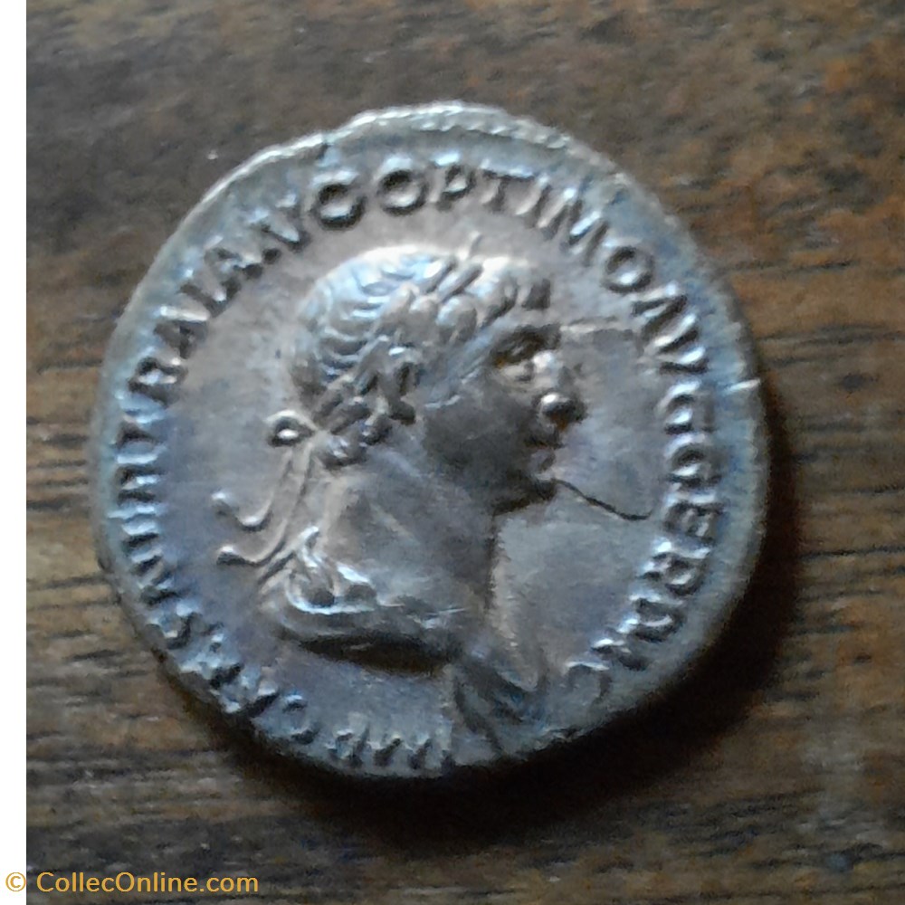 Trajan A/Buste laure a d R/ Genie debout a g D19 P2.54g RIC 347 C 276 monnaie antique av jc ap romaine republicaine imperiale trajan a buste laure a d r genie debout a g d19 p2 54g ric 347 c 276