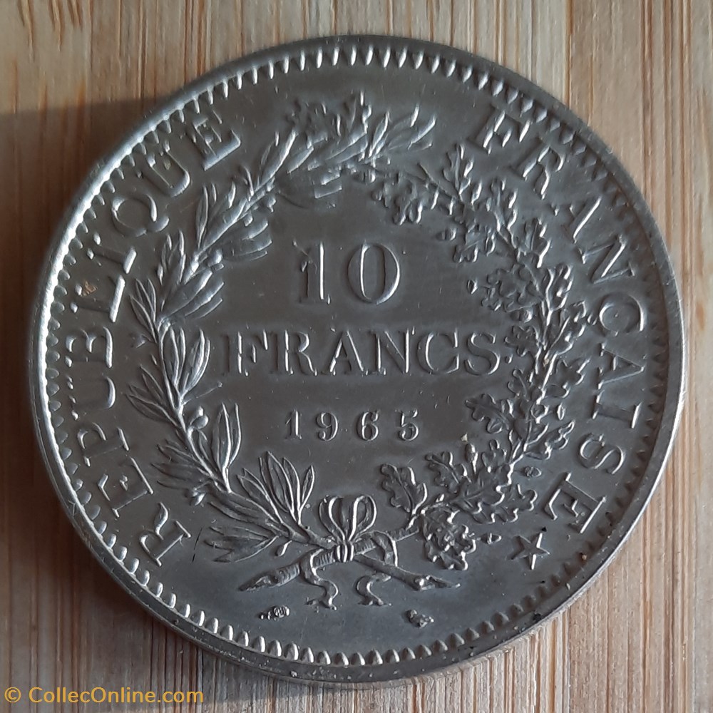 France 10 francs Piefort A/Couronne R/ Hercule entre Liberte et Egalite D37 P50.97g G813 F364 monnaie moderne france 10 francs piefort a couronne r hercule entre liberte et egalite d37 p50 97g g813 f364