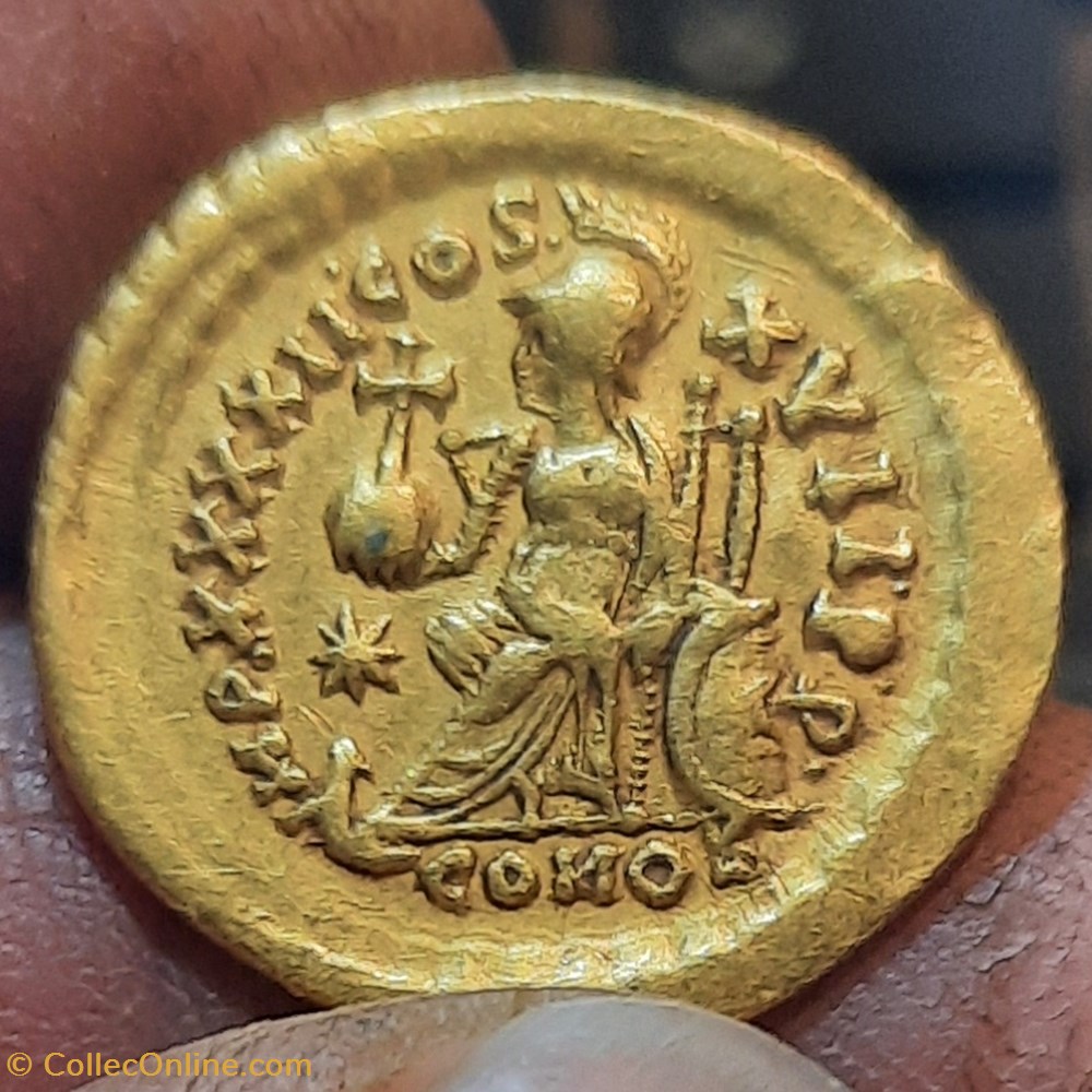 Theodose 2 A /Buste iademee de face R/ Constantinople assise a g +441+450 D20.9 P4.42 RIC 293 LRC420 monnaies antiquite av jc ap romaines republicaines imperiales theodose 2 a buste iademee de face r constantinople assise a g 441 450 d20 9 p4 42 ric 293 lrc420