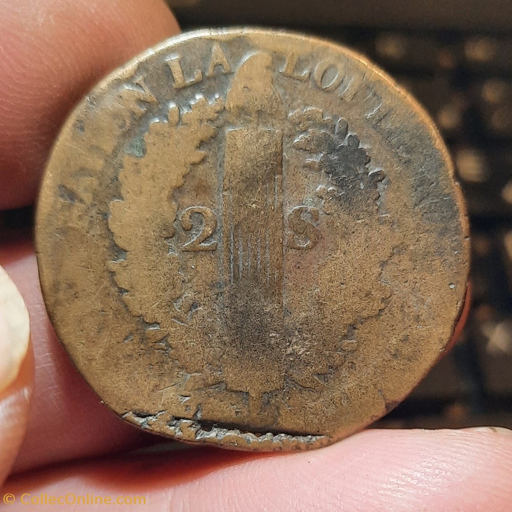 Louis XVI A/Tete a g R/Couronne de chene ,faisceau D34.1 P22.22g C2449 DY 1722 R 38/1 monnaies france modernes louis xvi a tete a g r couronne de chene faisceau d34 1 p22 22g c2449 dy 1722 r 38 1