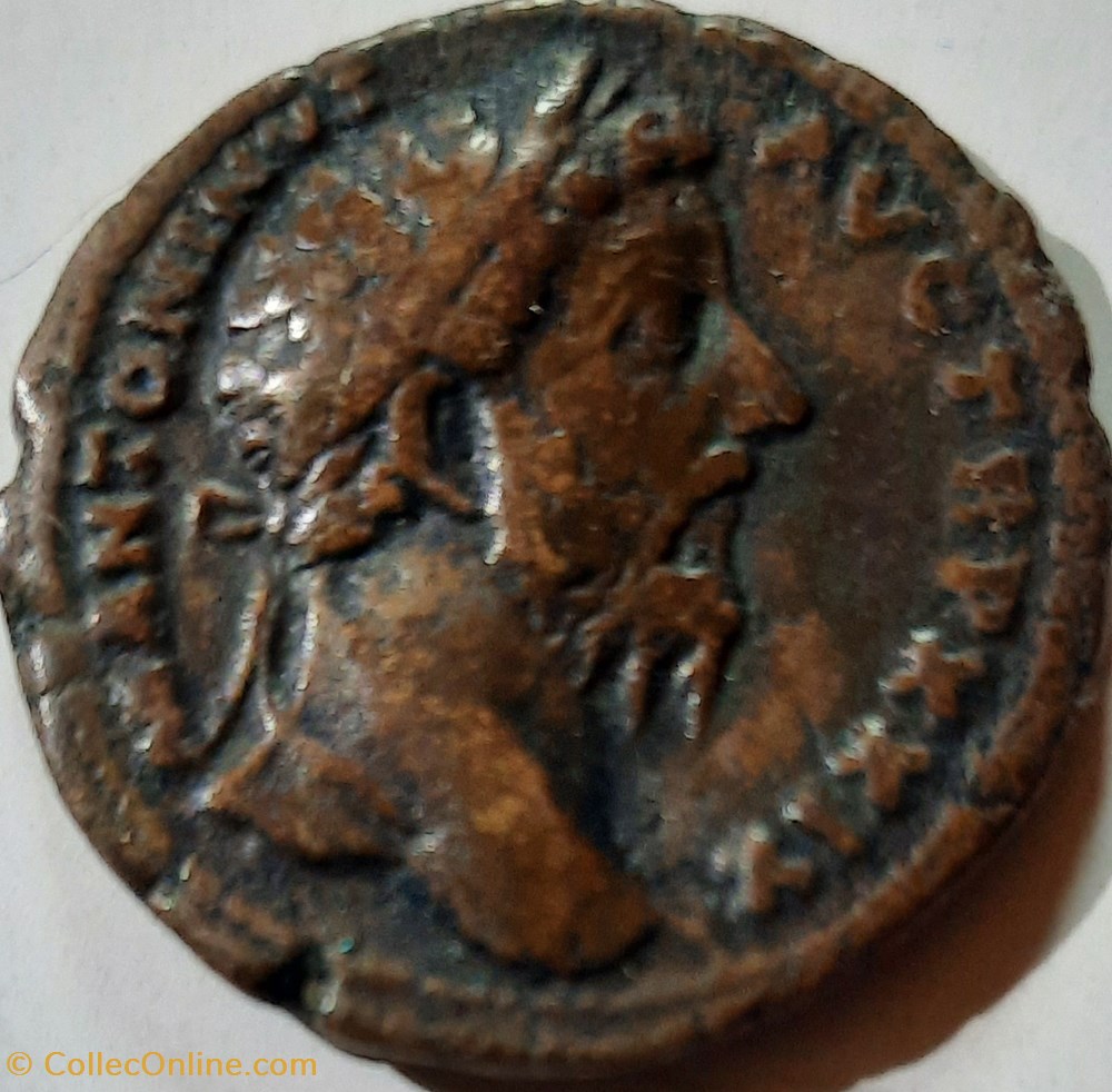Marc Aurele A Tete lauree a d R / Le Tibre nu allonge a g D 26.2 P9.91g RIC 1142 C 3487 RCV 5065 monnaie antique av jc ap romaine republicaine imperiale marc aurele a tete lauree a d r le tibre nu allonge a g d 26 2 p9 91g ric 1142 c 3487 rcv 5065