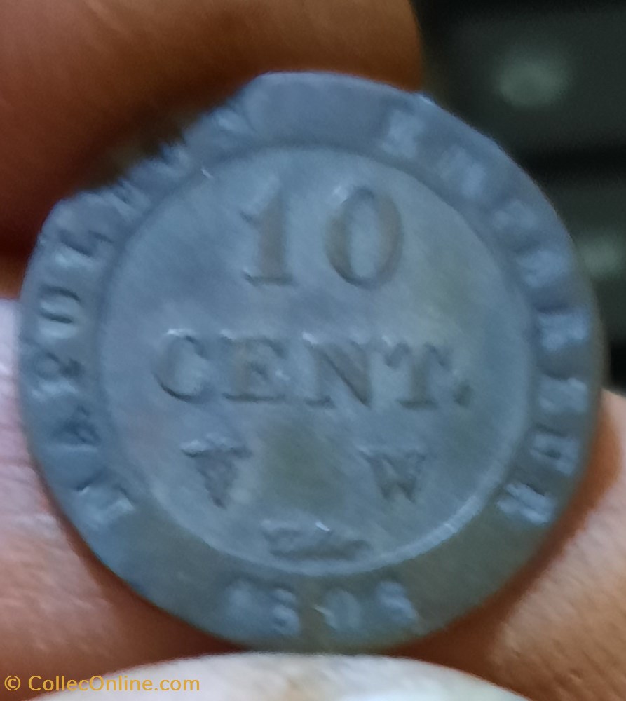 Napoleon 1° A / N et couronne R/ Legende D18.9 P1.82g F130/9 monnaies france modernes napoleon 1 a n et couronne r legende d18 9 p1 82g f130 9