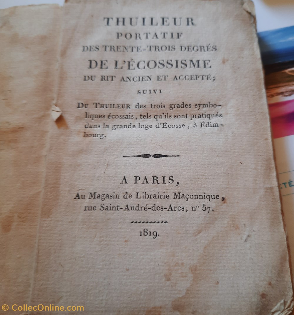 Thuileur portatif du REAA de 1819 concerne les 33 degres du rite Original 2 livres bd revues thuileur portatif du reaa de 1819 concerne les 33 degres du rite original