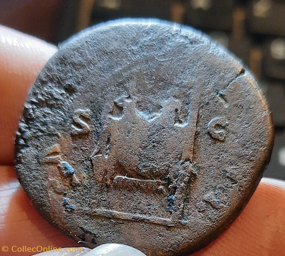 Faustine 1 A/Tete a d R/Trone avec 2 enfants D 33 P?23.09g C193 RCV5282 RIC 1665 monnaies antiquite jc ap romaines republicaines imperiales faustine 1 a tete a d r trone avec 2 enfants d 33 p 23 09g c193 rcv5282 ric 1665