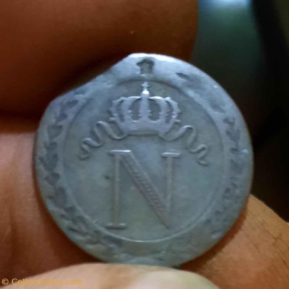 Napoleon 1° A / N et couronne R/ Legende D18.9 P1.82g F130/9 monnaies france modernes napoleon 1 a n et couronne r legende d18 9 p1 82g f130 9